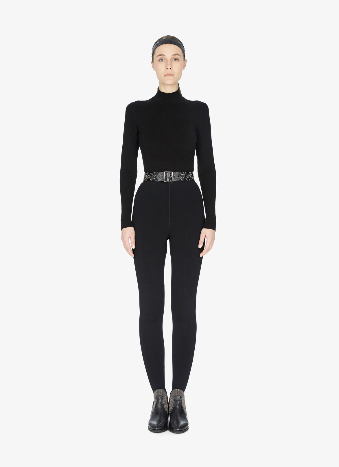 BELT CUIR LUX VAGUE+CLOU BLACK ALAÏA BLACK  BELT CUIR LUX VAGUE+CLOU BLACK